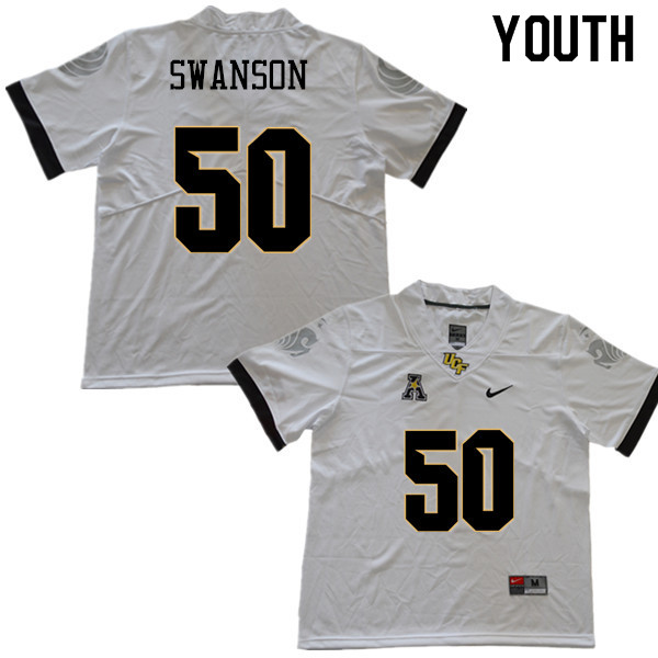 Youth #50 Wyatt Swanson UCF Knights College Football Jerseys Sale-White